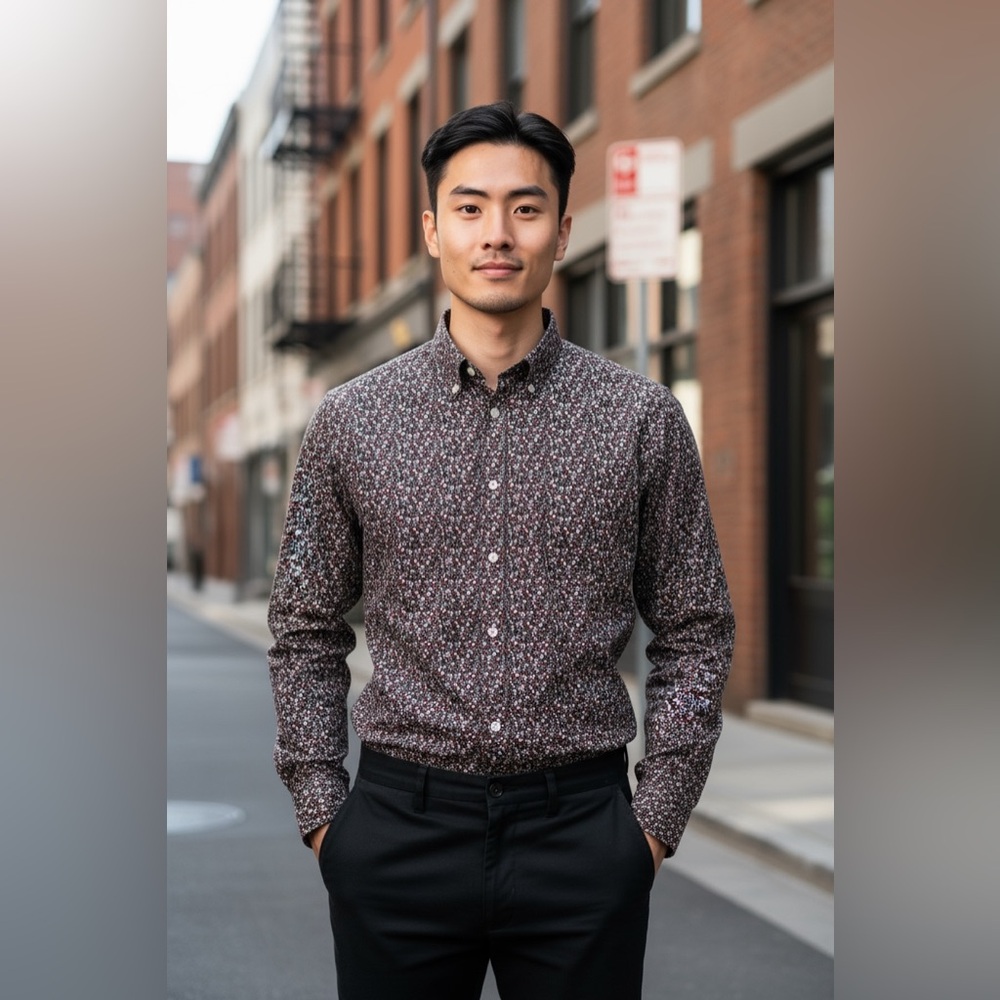 J. Crew-SMALL Men's Mercantile Floral Button Down Shirt -Slim Multicolor Cotton